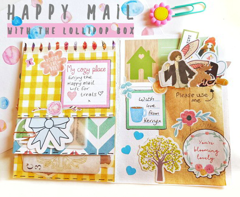 Box Snail Mail Pocket with treats Scrapbooking labels 