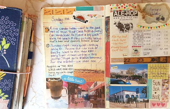 travel journal pages ideas